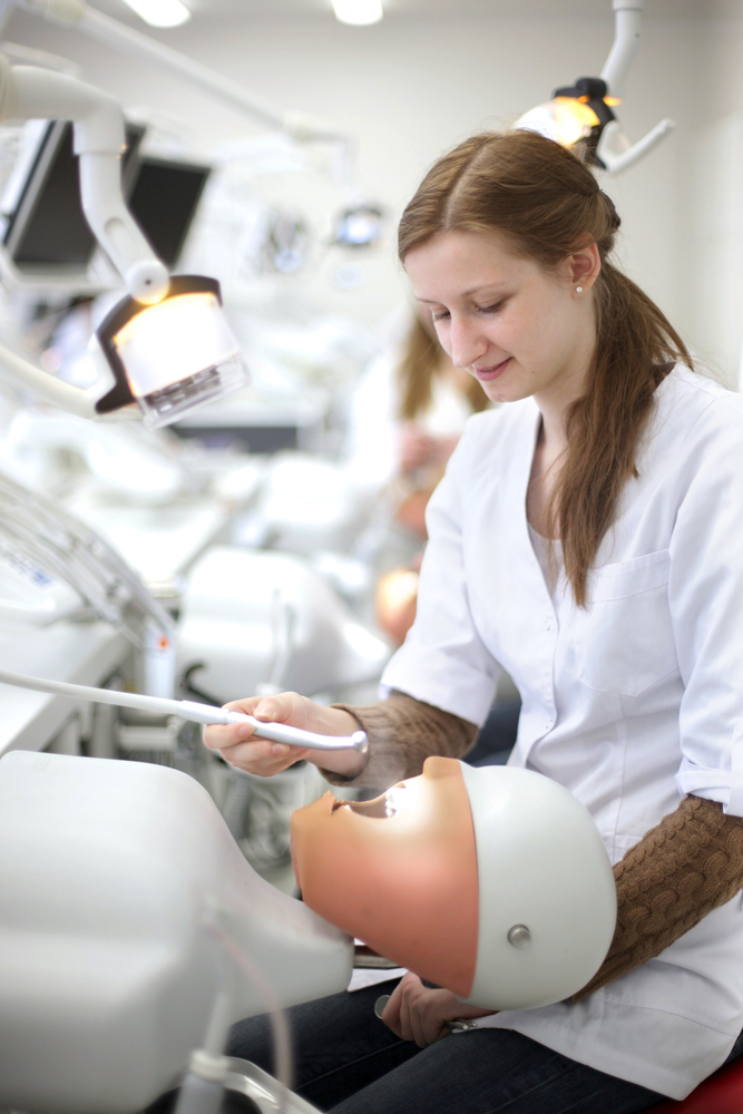 Dental student at clinic